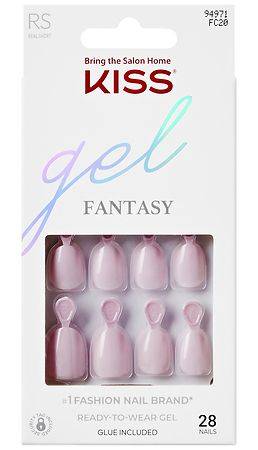 KISS Gel Fantasy Glue on Nails, Real Short, Stay Beautiful (2 g, 31 ct)