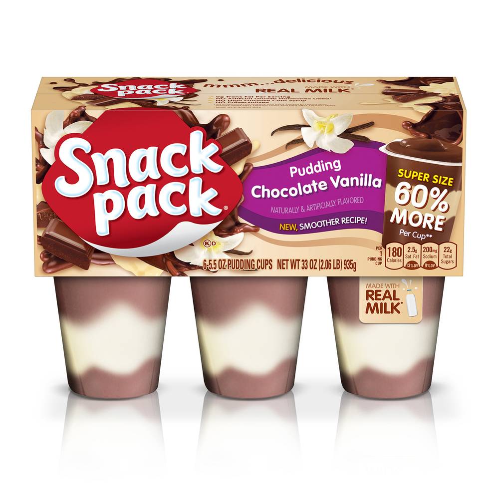 Snack pack Super Size Chocolate Vanilla Pudding (6 ct)