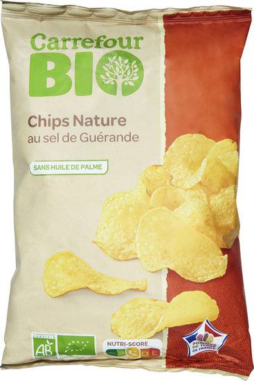 Chips bio nature au sel de Guérande CARREFOUR BIO - le sachet de 125g