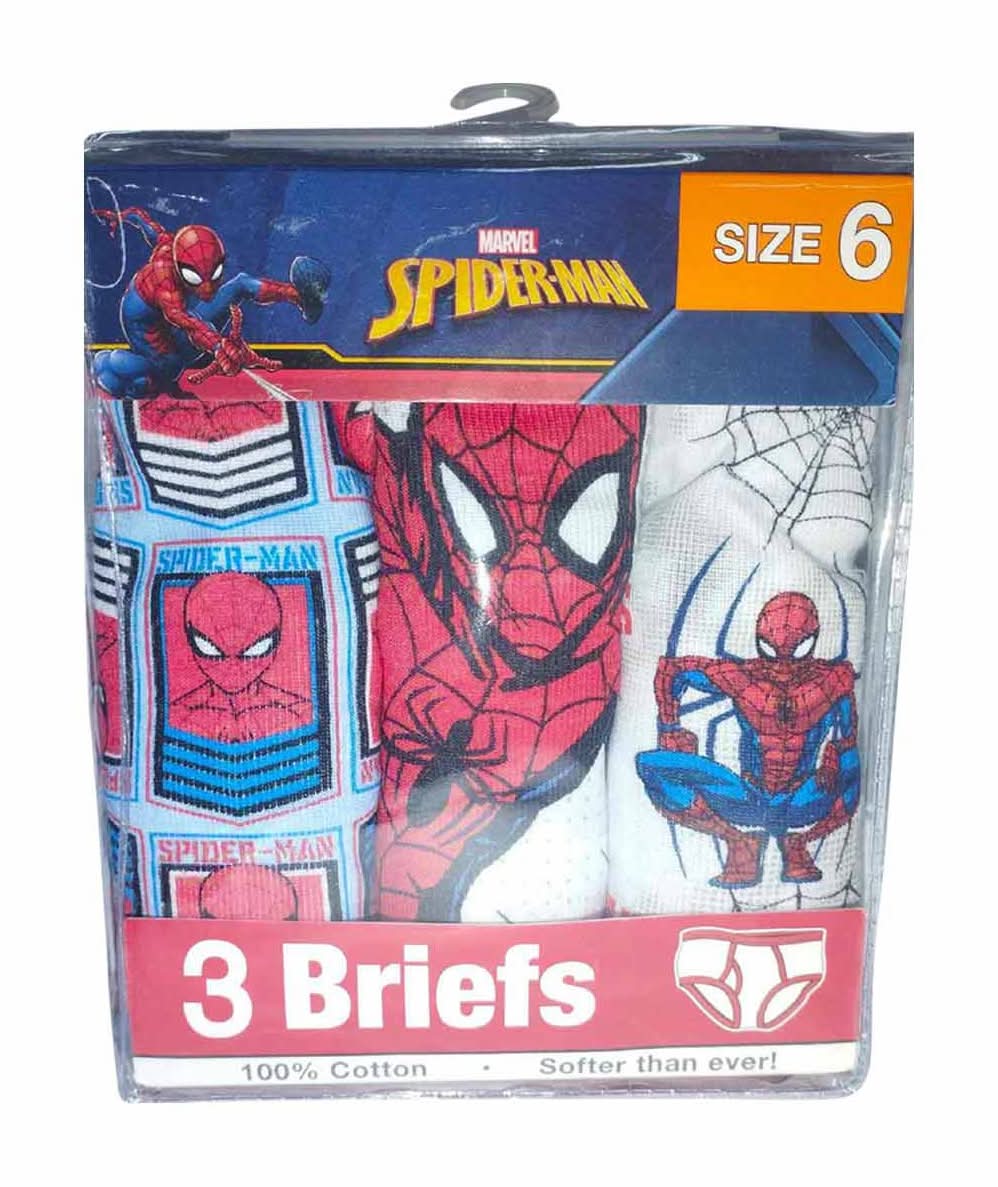 Licensed Spiderman Briefs For Boys 3 Ct