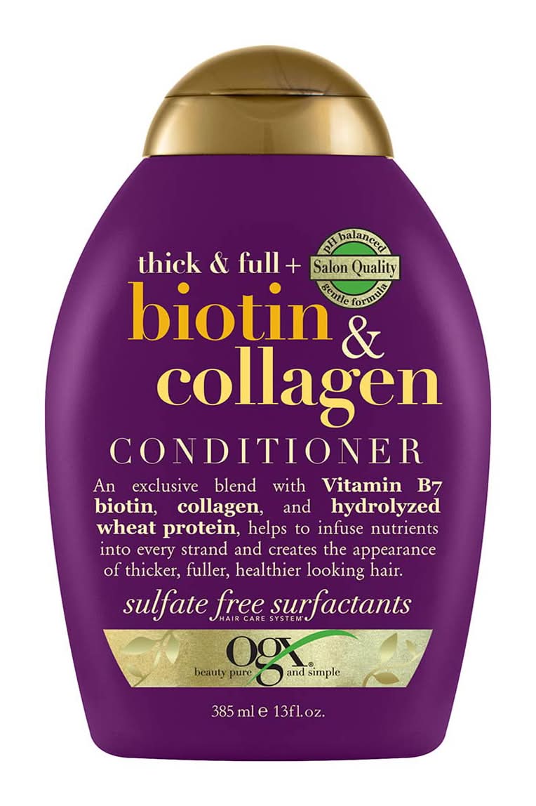 Ogx Thick & Full + Biotin & Collagen Volumizing Conditioner Nutrient-Infused Conditioner With Vitamin B7 Biotin Gives Hair Volume & Body For 72+ Hours Sulfate-Free Surfactants 13 Fl. Oz