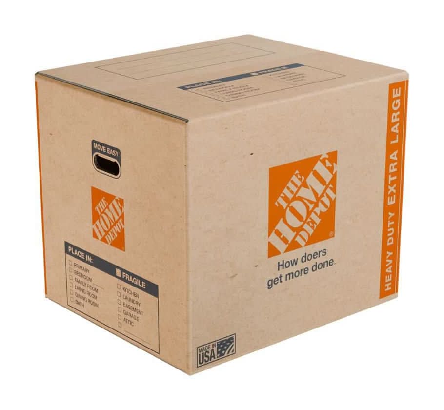 The Home Depot 24 In. L X 20 In. W X 20 In. D Extra-Large Moving Shipping And Packing Box With Handles