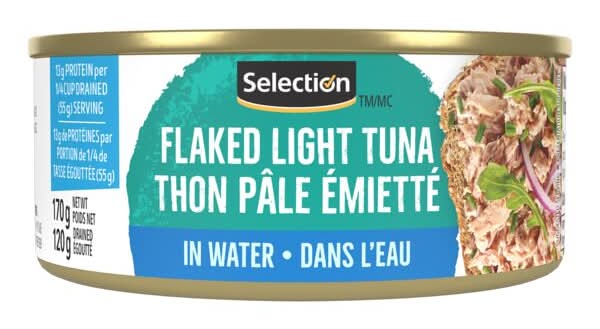 Selection thon pâle émietté dans l'eau - flaked light tuna in water