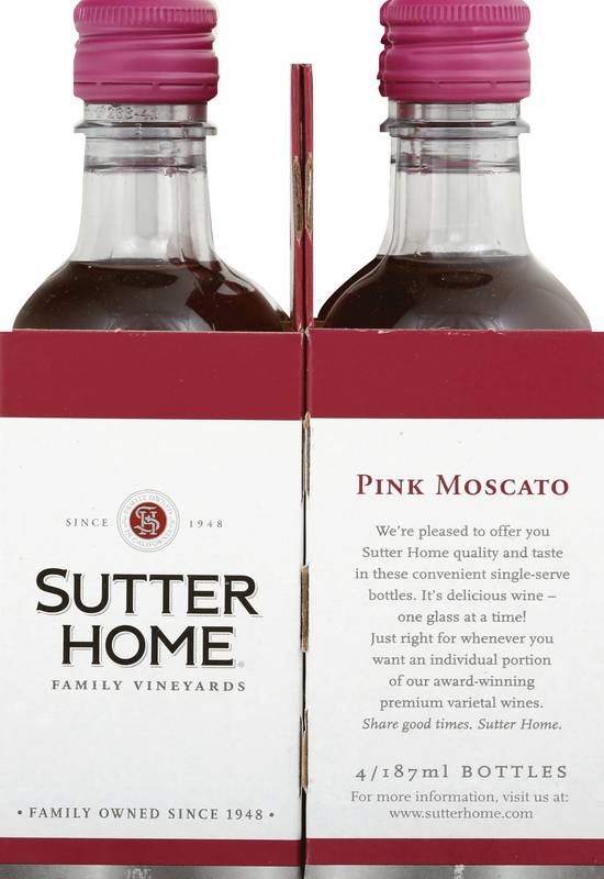 Sutter Home Pink Moscato Wine (4 ct, 187 ml)