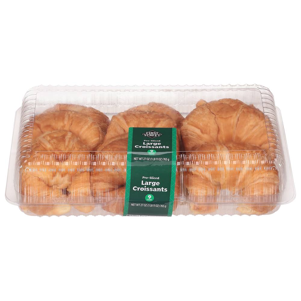 First Street Large Sliced Croissants (27 oz, 9 ct)