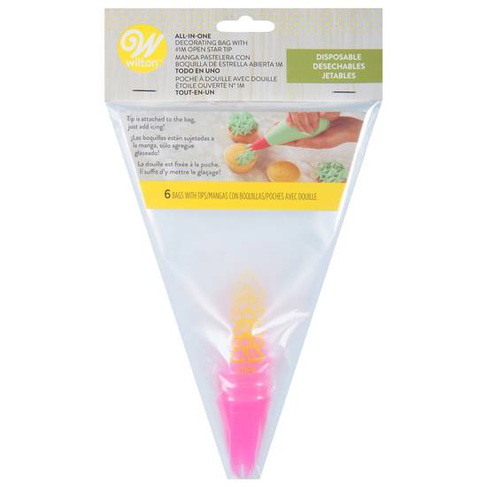 Wilton Disposable All-In-One Decorating Bag With Open Star Tip