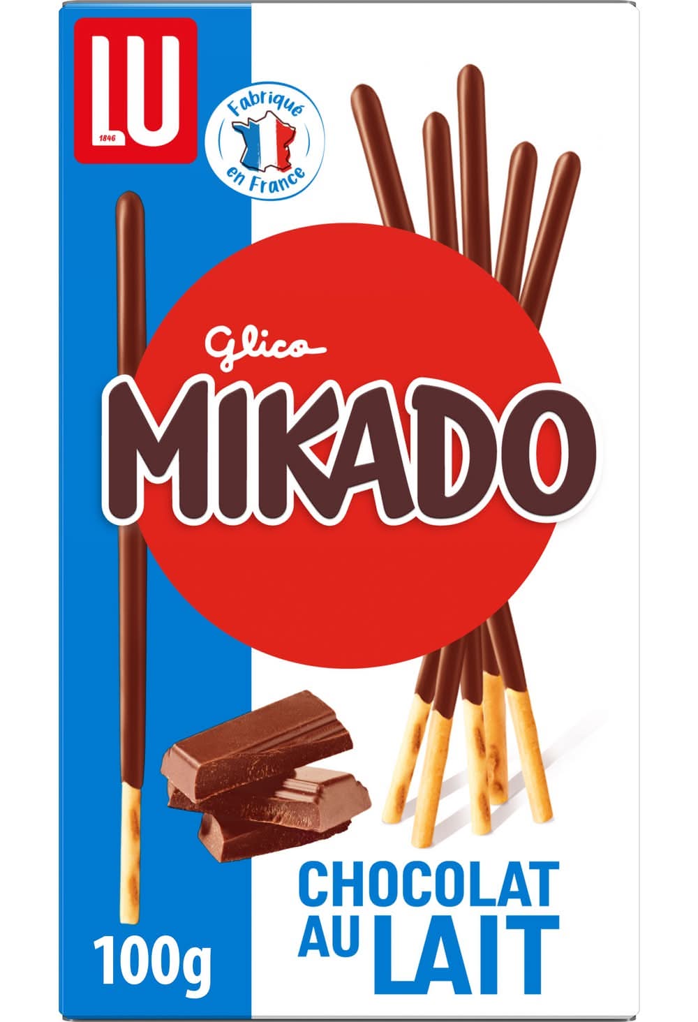 Mikado - Biscuits enrobés, chocolat au lait (100g)