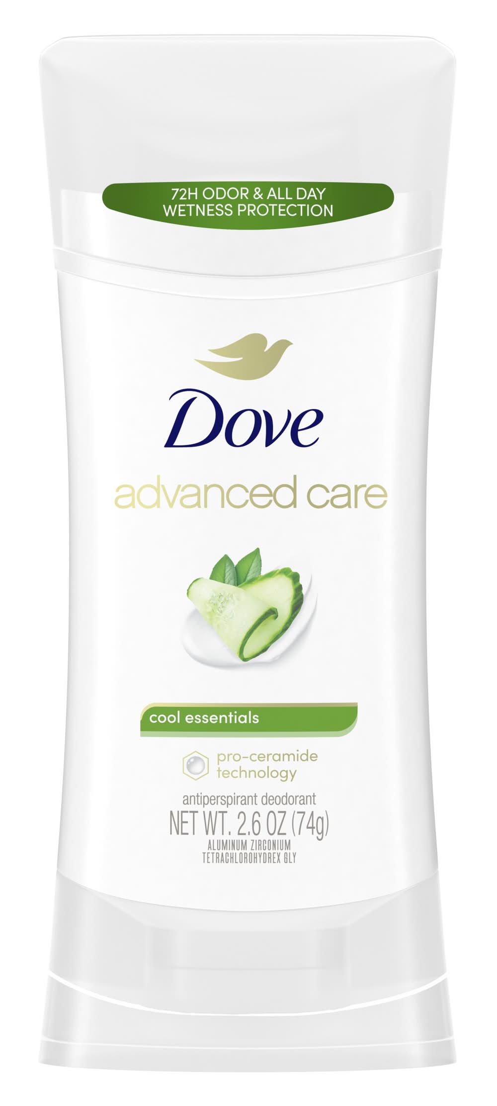 Dove Advanced Care Cool Essentials Deodorant Stick, Cucumber (2.6 oz)