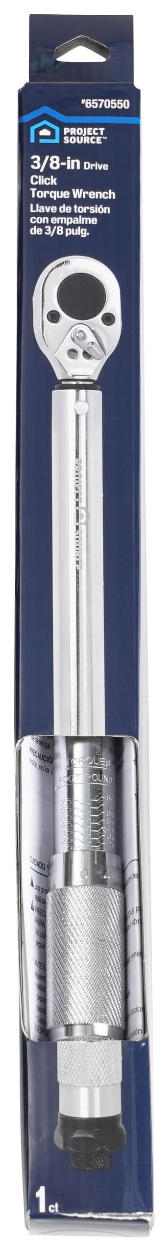 Project Source 3/8-in Drive Click Torque Wrench 15-ft/lb to 80-ft/lb