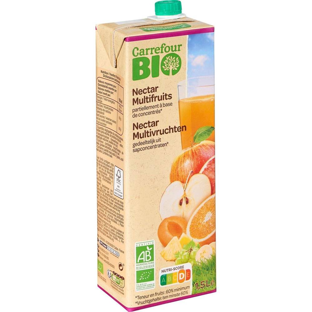 Carrefour Bio - Jus de fruits nectar multifruits (1,5L)