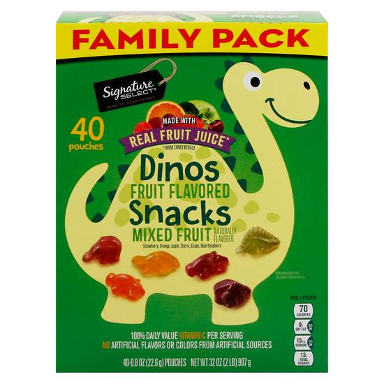 Signature Select Dinos Family Size Mixed Fruit Flavored Snacks