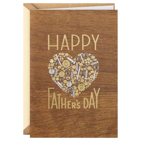 Hallmark Signature Wood Fathers Day Card For Dad Nuts and Bolts Heart