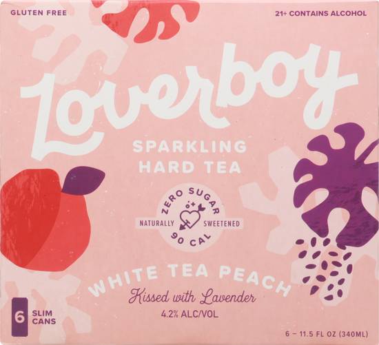 Loverboy White Tea Peach Sparkling Hard Tea (6 ct, 11.5 fl oz)