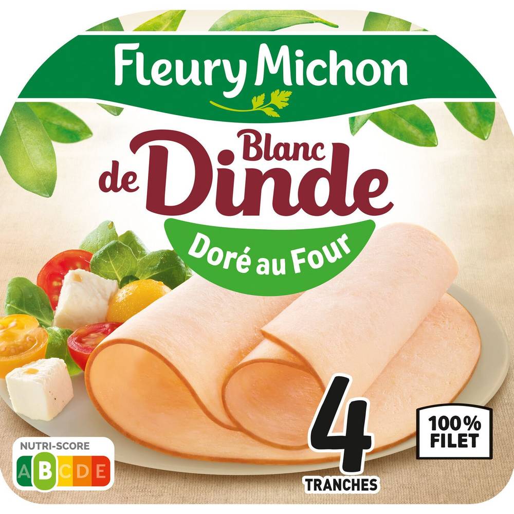 Fleury Michon - Blanc de dinde doré au four (4 pièces)
