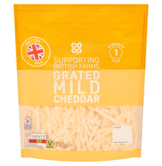 Co-op British Farms Grated Mild Cheddar Cheese (250g)