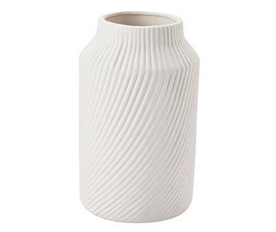 White Wave Texture Ceramic Vase