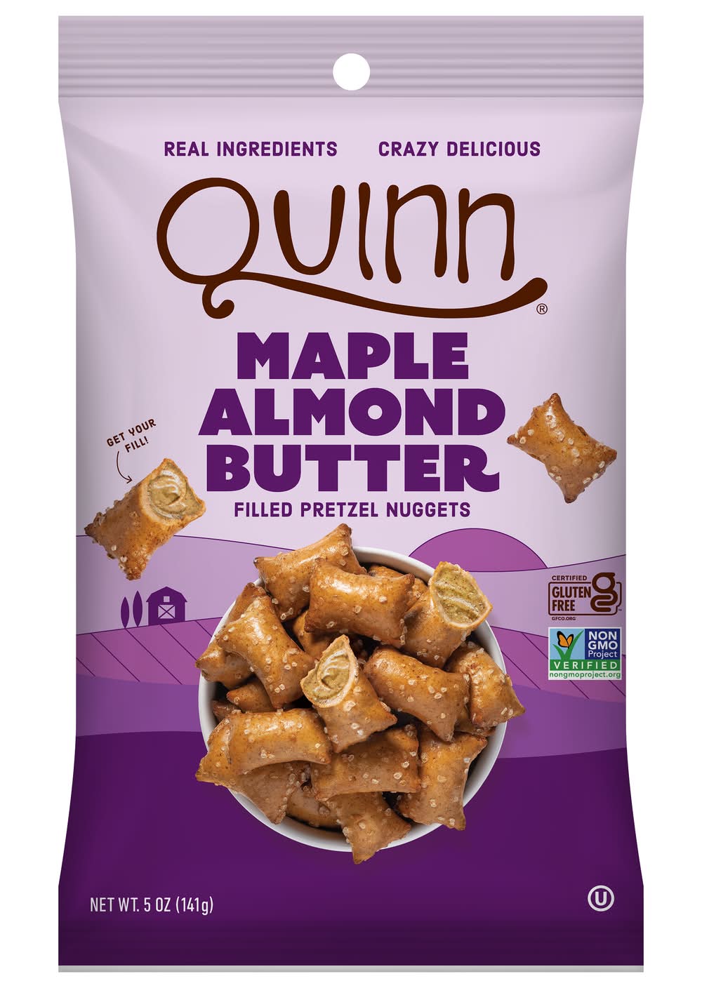 Quinn Filled Pretzel Nuggets, Maple Almond Butter (5 oz)