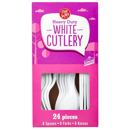 Big Win Heavy Duty White Cutlery (24 ct)