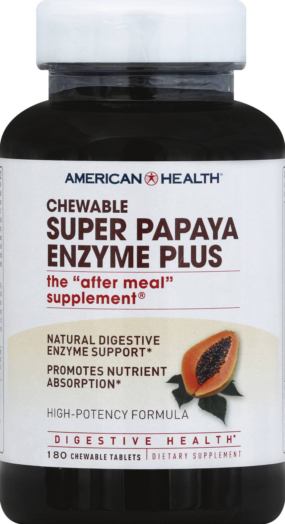 American Health Chewable Super Papaya Enzyme Plus Supplement (180 ct)