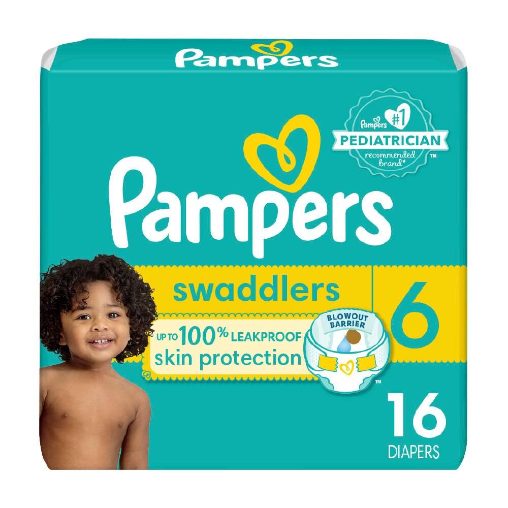 Pampers Swaddlers Diapers, Size 6, 16 CT
