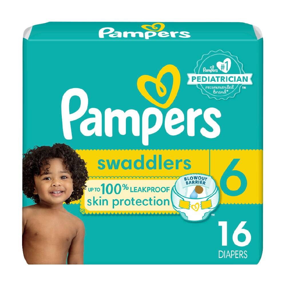 Pampers Swaddlers Diapers, Size 6, 16 Ct