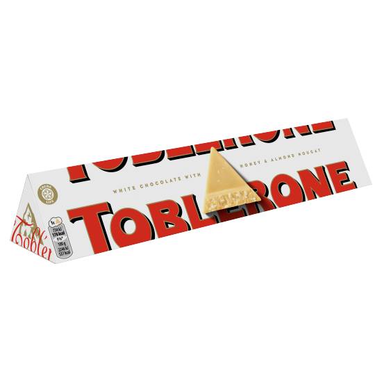 Toblerone White Chocolate With Honey & Almond Nougat Bar (360g)