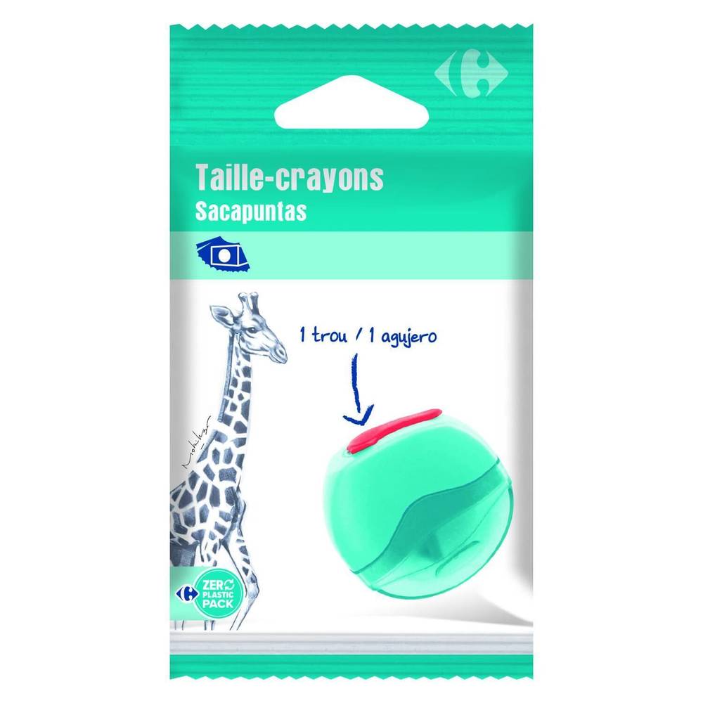 Carrefour - Taille crayon bleu 1 trou avec réservoir