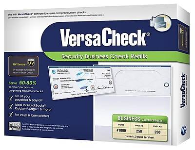 Versacheck Uv Secure Business Security Check on Top (8.5" x 11")