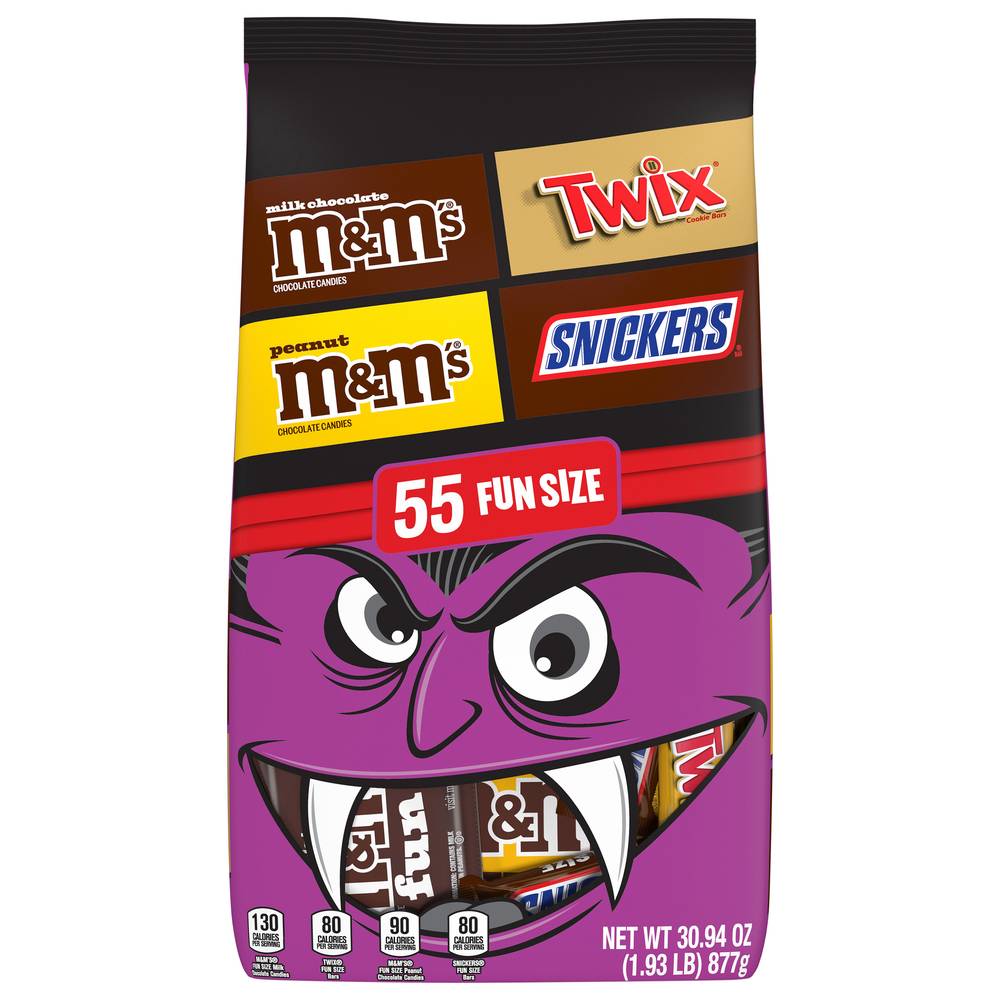 Mars Wrigley M&M's, Snickers, & Twix Halloween Chocolate Mixed Variety Bag (30.94 oz)