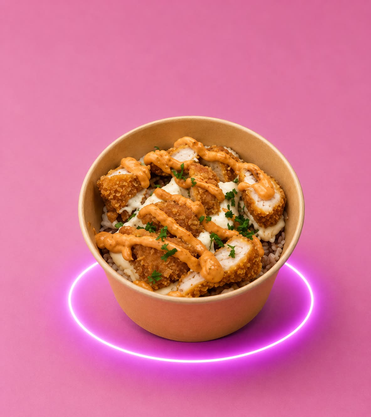 CROUSTY POULET  SAUCE ALGERIENNE RIZ BLANC