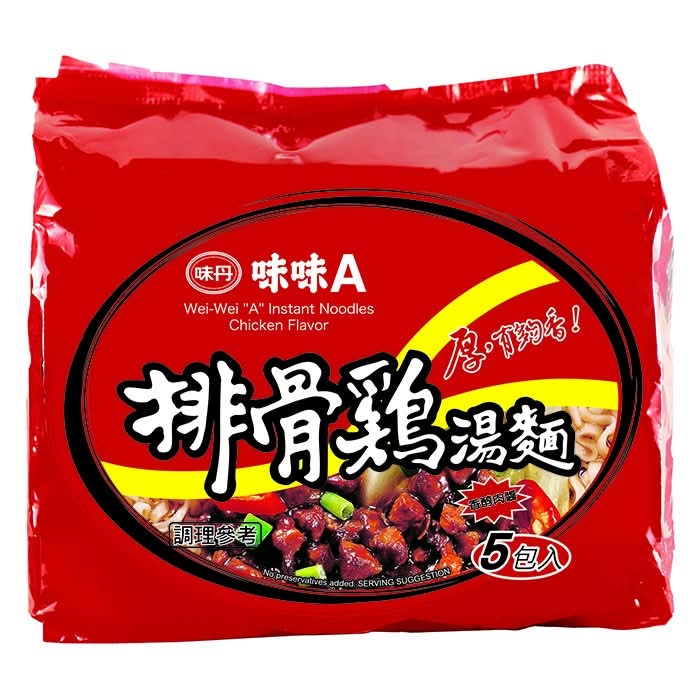 味味A排骨雞湯麵袋5入裝