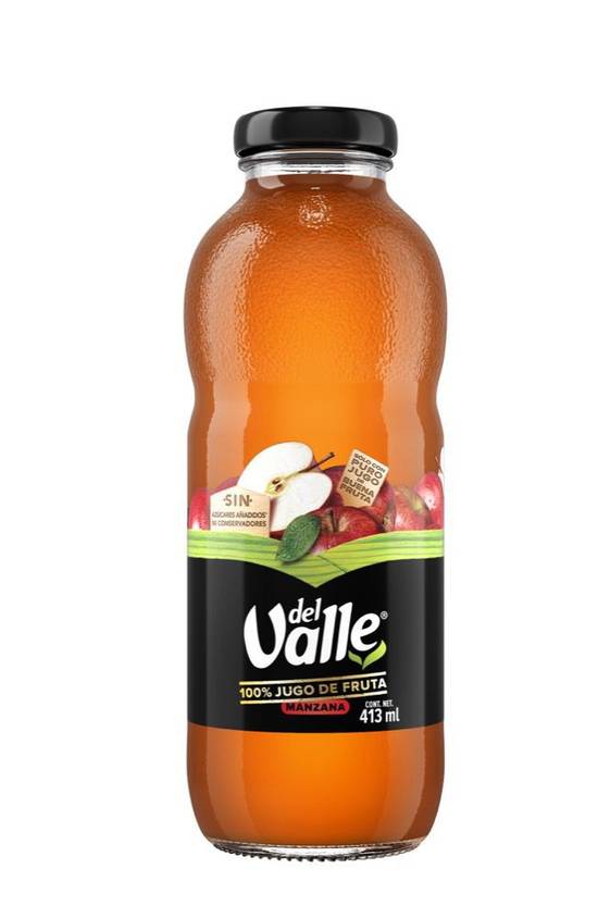 Del valle jugo 100% manzana (botella 413 ml)