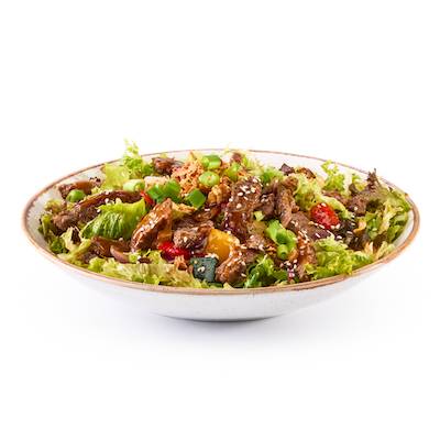 Teriyaki runderreepjes salade