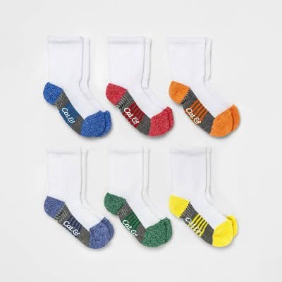 Cat & Jack Toddler Boys Crew Socks, 4T-5T (6 pack)