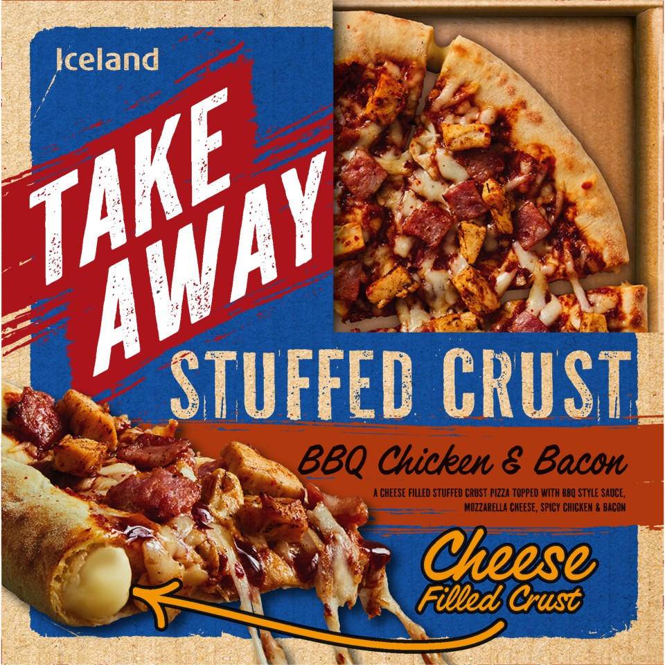 Iceland Bbq Chicken and Bacon Cheese Filled Crust Pizza