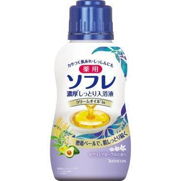 バスクリン 薬用ソフレ 濃厚しっとり入浴液 ホワイトフローラルの香り 本体 480ml