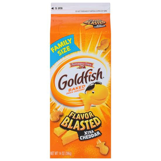 Goldfish Flavor Blasted Baked Xtra Cheddar Snack Cracker Family Size 14 oz