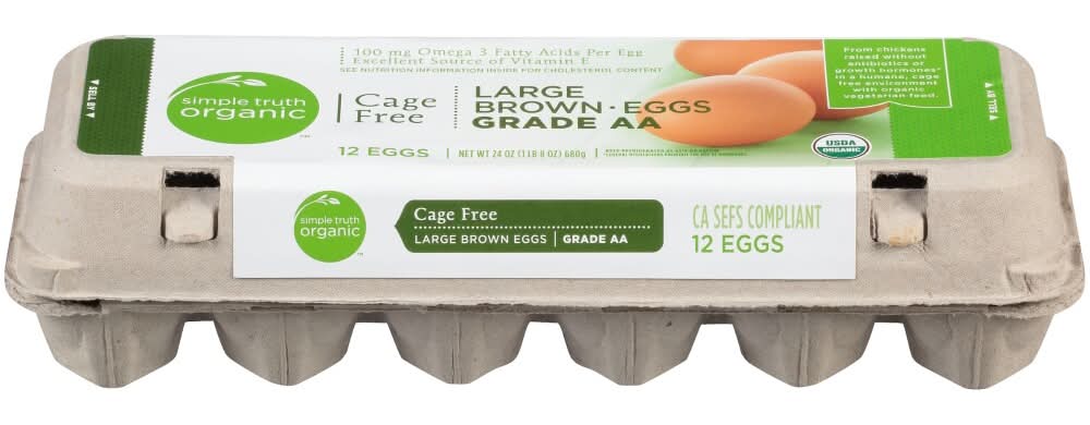 Simple Truth Organic Cage Free Grade a Brown Eggs, L (12 ct)