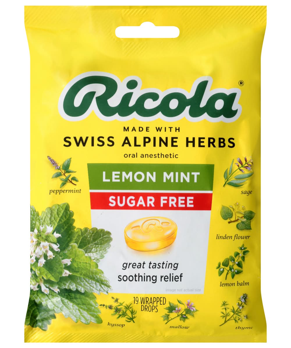 Ricola Lemon Mint Herb Throat Drops (0.14 oz, 19 ct)