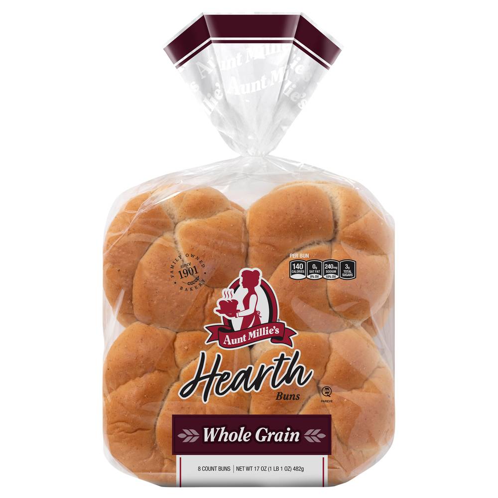 Aunt Millie's Hearth Whole Grain Hamburger Buns (1.06 lbs)