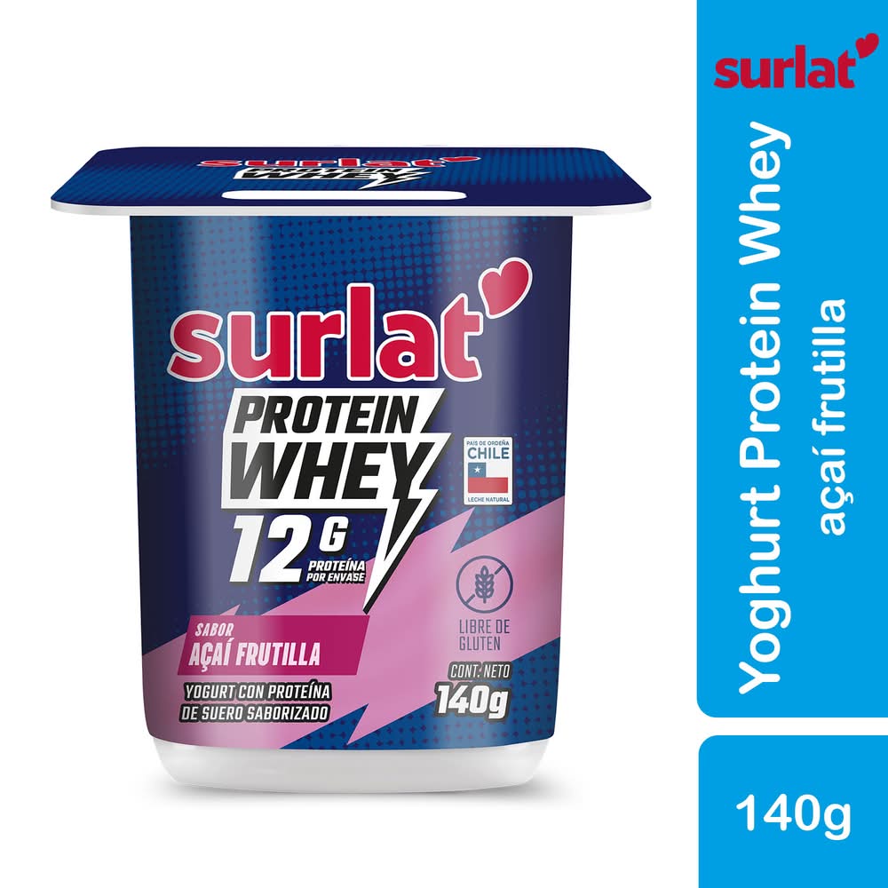 Surlat · Protein whey yogurt - Acai-Frutilla (140 g)