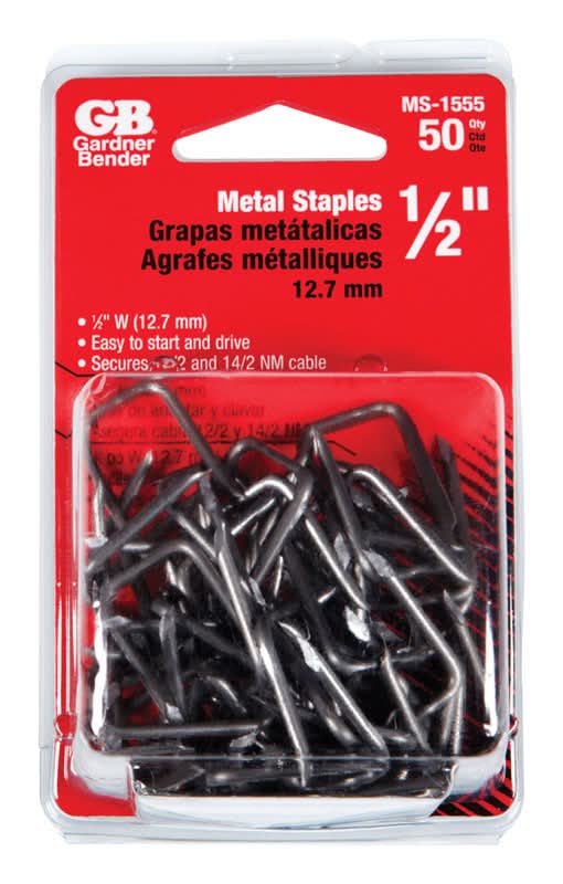 Gardner Bender 1/2 In. W Metal Insulated Cable Staple 50 Pk