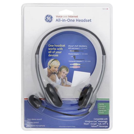 Ge Voice Over Internet All-In-One Stereo Headset