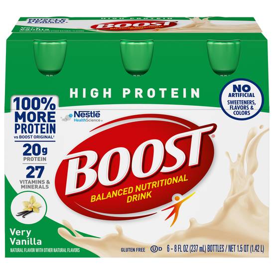Boost Nestle Very Vanilla Balanced Nutritional Drink (6 ct, 8 fl oz)