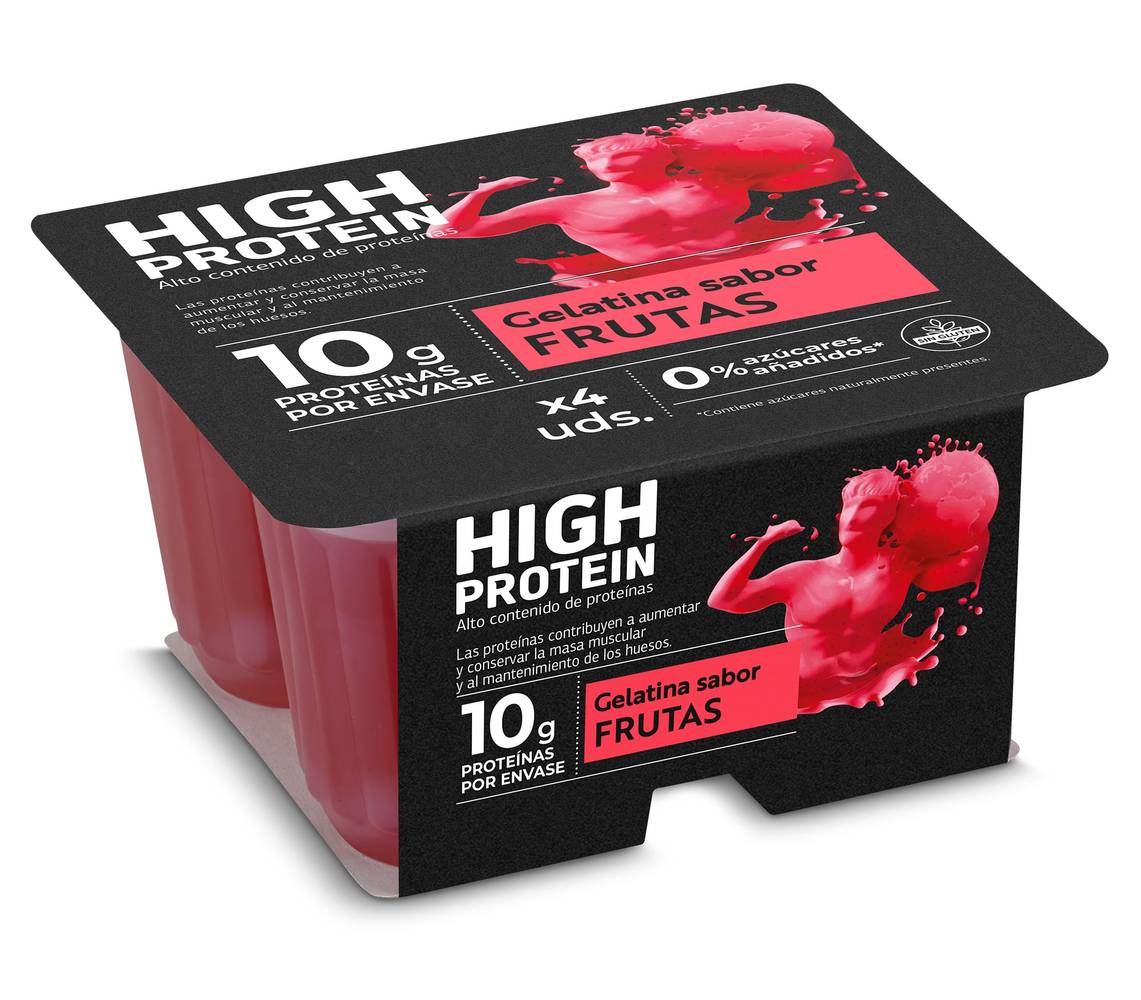Gelatina Sabor Frutas Alto En Proteínas Dia Láctea Pack 4 X 100 G