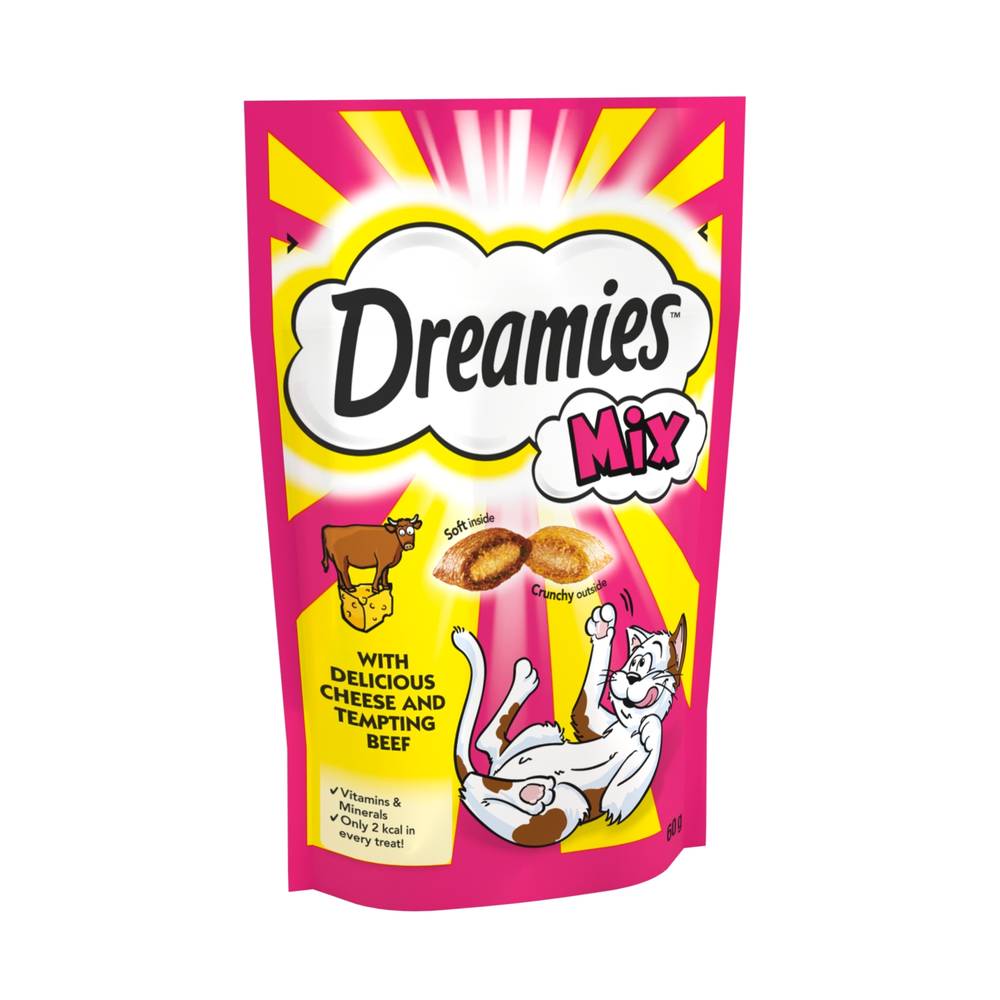 Dreamies Mix Cat Treat Biscuits With Cheese & Beef (60g)