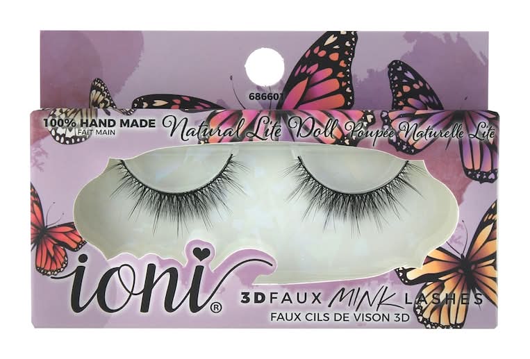 IONI 3D Natural Lite Doll Faux Mink Eye Lashes, Black