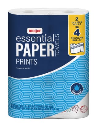 Meijer Essential Paper Towels Double Rolls, 11 x 6 in (6 ct)