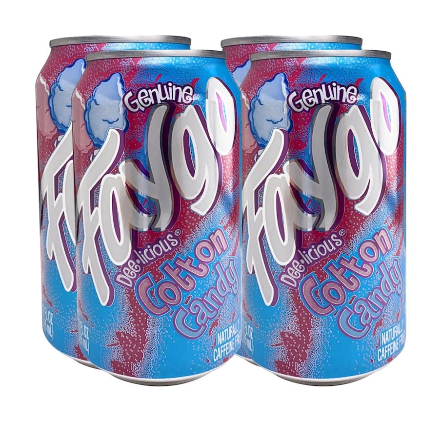 Faygo Genuine Dee Licious Soda, Cotton Candy (4 x 12 fl oz)