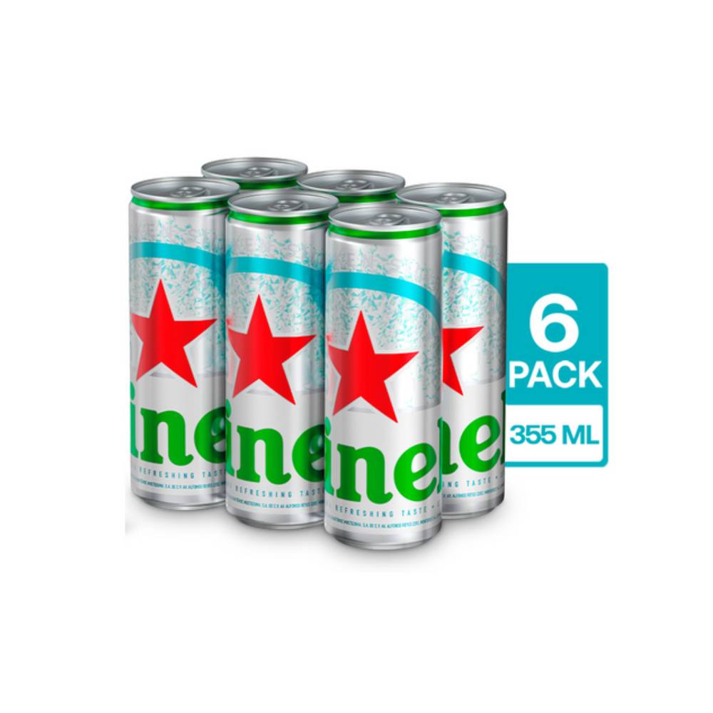 Heineken Cerveza Silver Six Pack Lata 355 ml